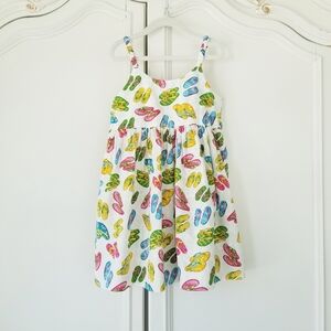 Pacific Legend Bright Color Flip Flops Sleeveless Cotton Dress Girls 7 8 USA